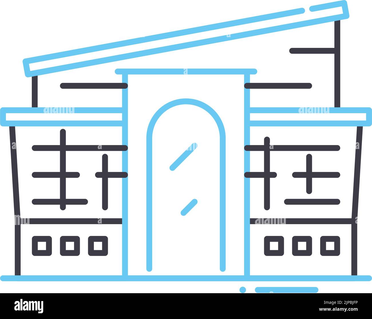 modern supermarket line icon, outline symbol, vector illustration, concept sign Stock Vector