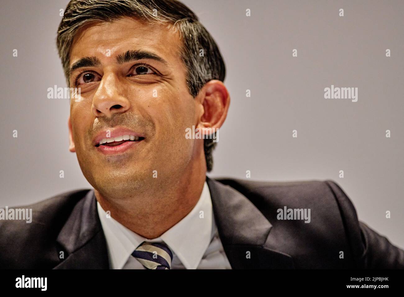 Perth Scotland, UK 16 August 2022. Rishi Sunak at the Conservative Party leadership hustings in the Perth Concert Hall. credit sst/alamy live news Stock Photo