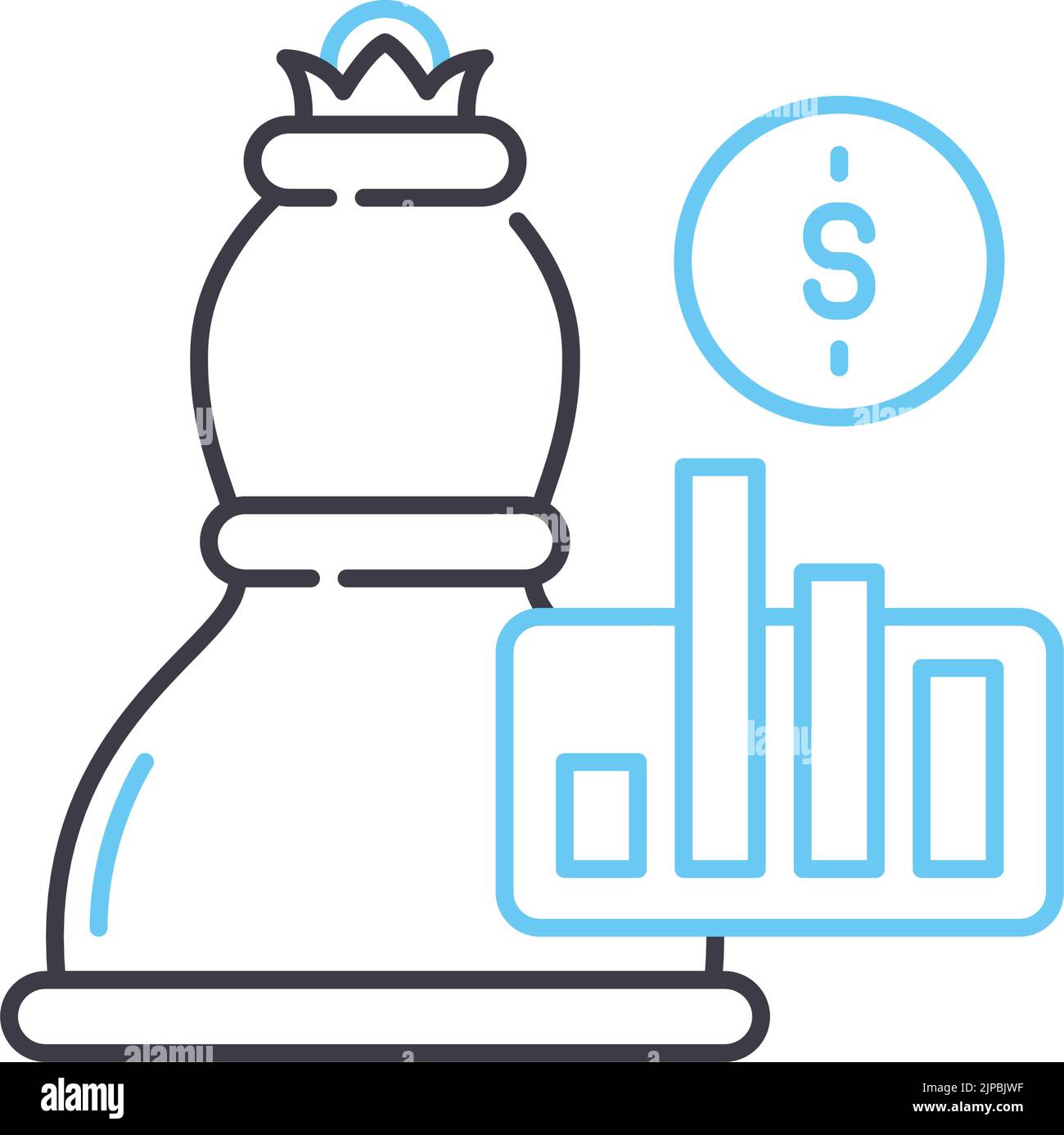 investment strategy line icon, outline symbol, vector illustration ...