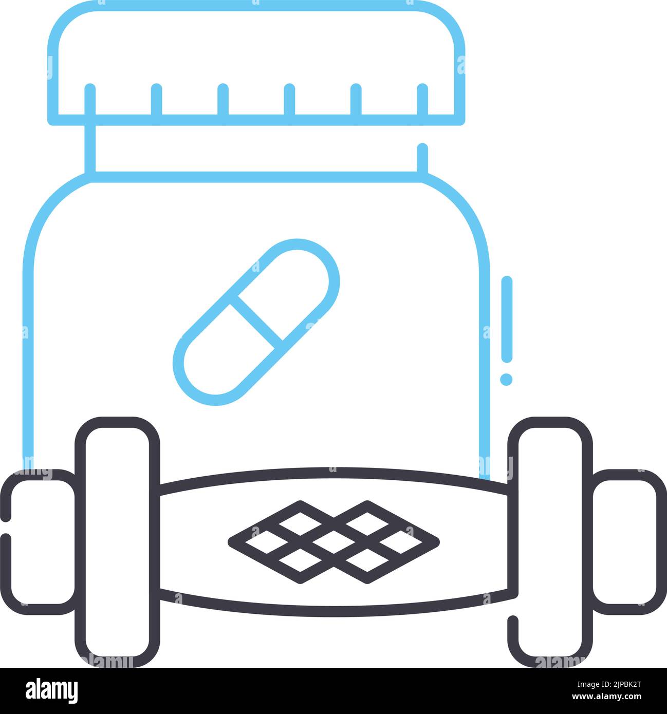 supplement and weight gainer line icon, outline symbol, vector ...
