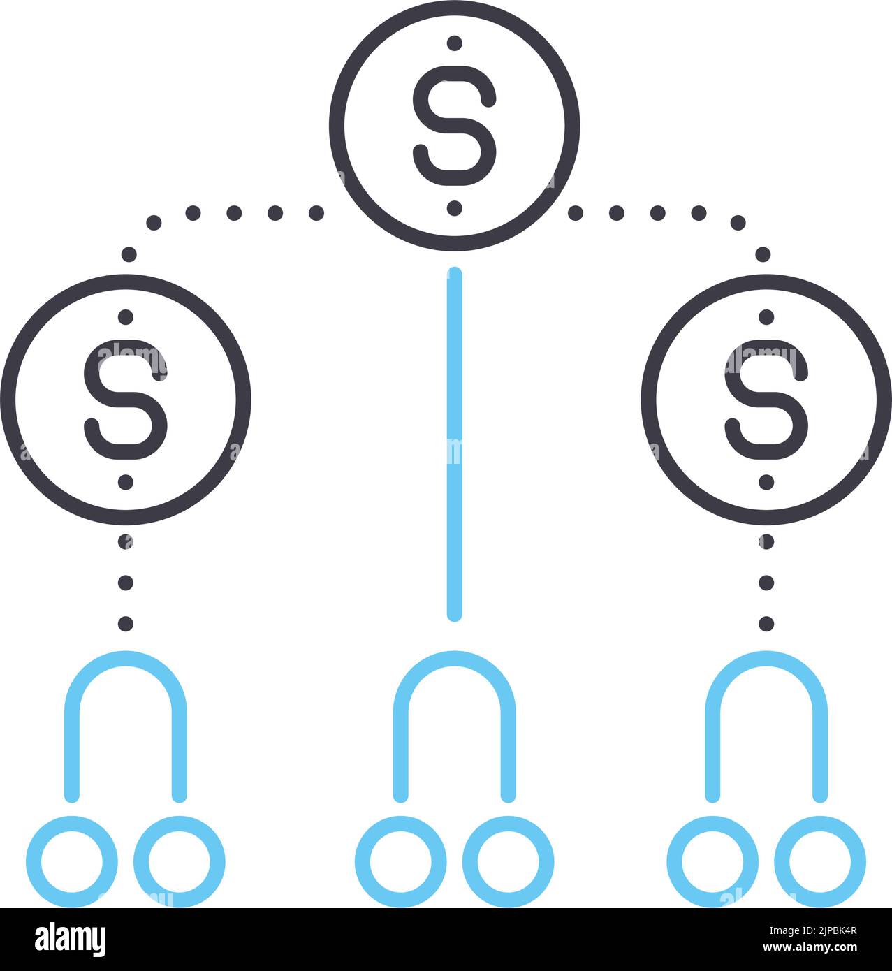 mlm marketing line icon, outline symbol, vector illustration, concept