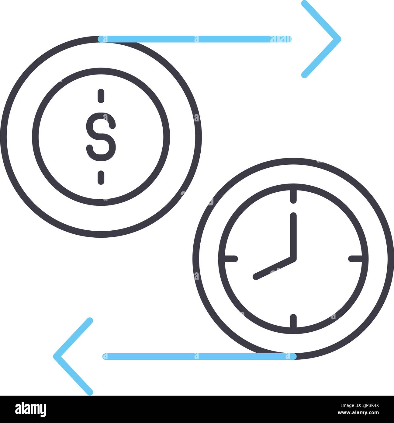 time is money line icon, outline symbol, vector illustration, concept