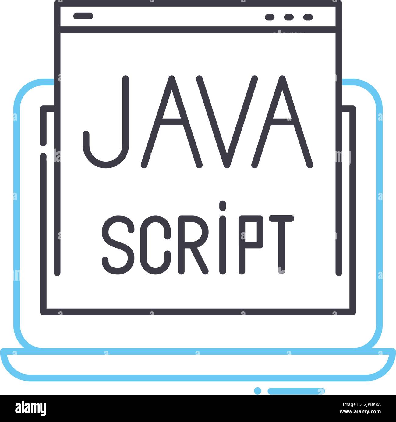 java script line icon, outline symbol, vector illustration, concept ...