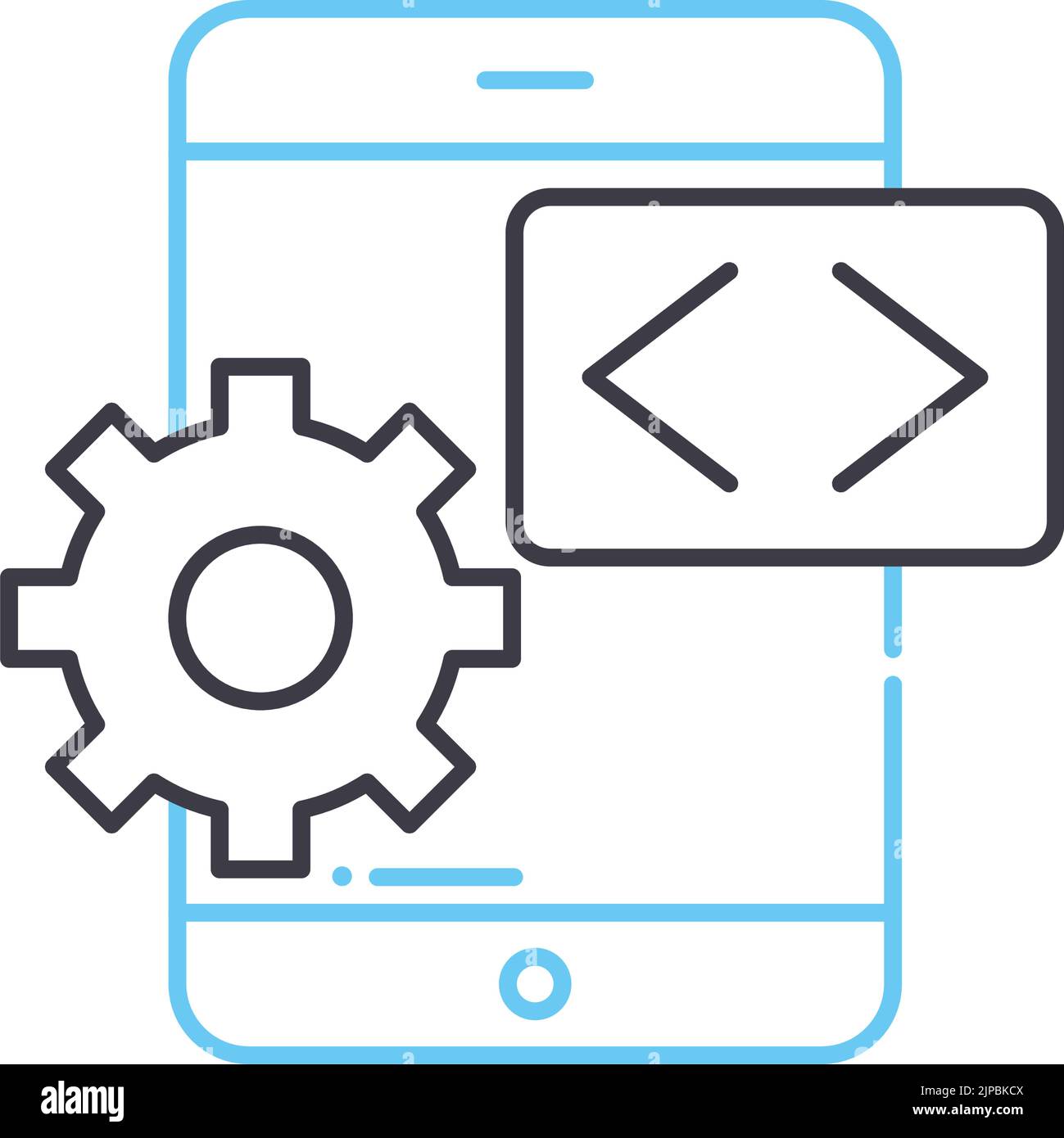 stem program line icon, outline symbol, vector illustration, concept sign Stock Vector