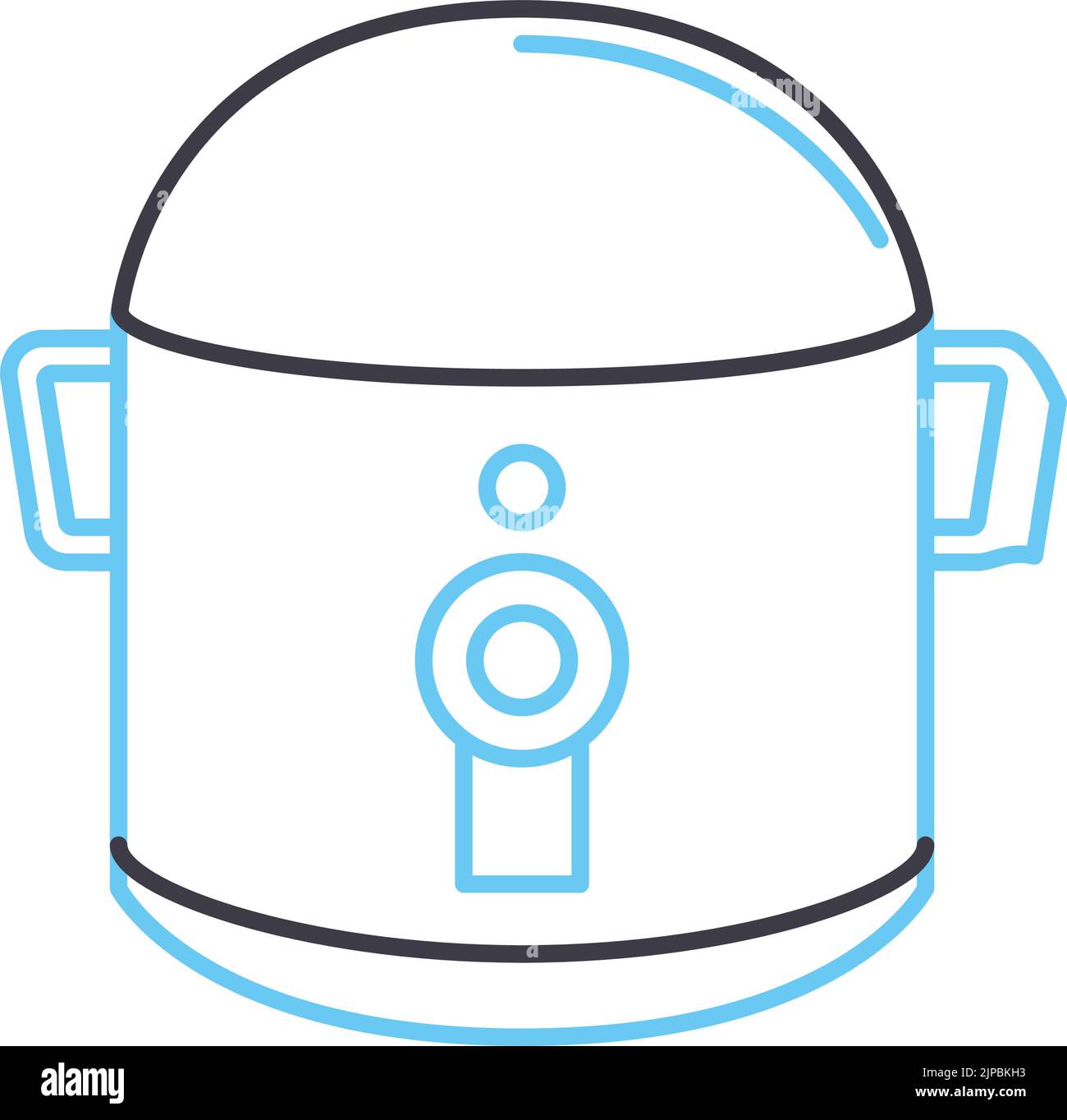 rice cooker line icon, outline symbol, vector illustration, concept sign Stock Vector Image