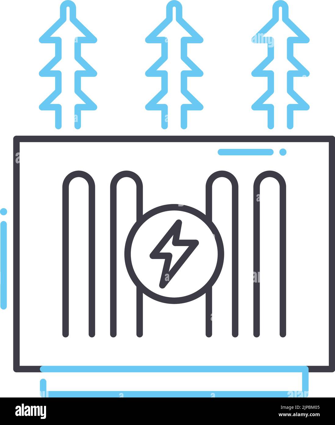transformer line icon, outline symbol, vector illustration, concept sign Stock Vector