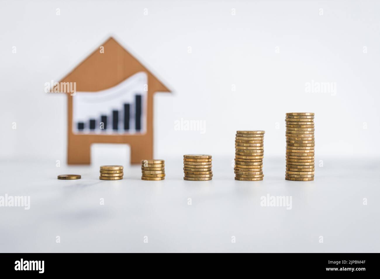 interest rates for loans and real estate prices going up conceptual