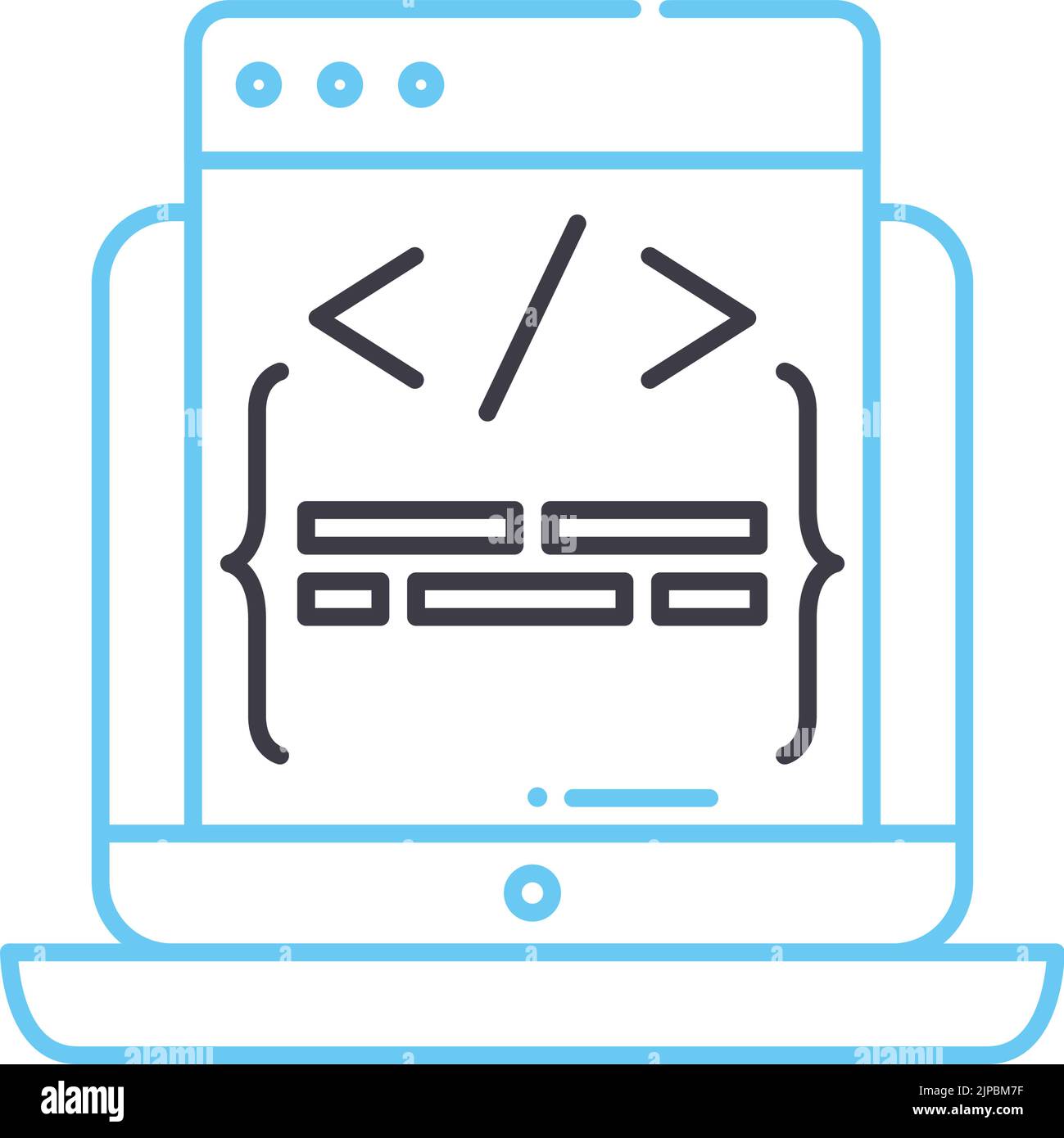 programming line icon, outline symbol, vector illustration, concept ...