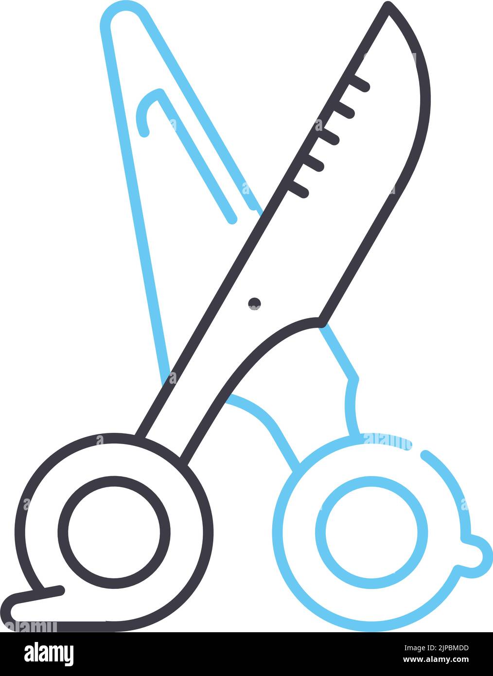 scissors line icon, outline symbol, vector illustration, concept sign