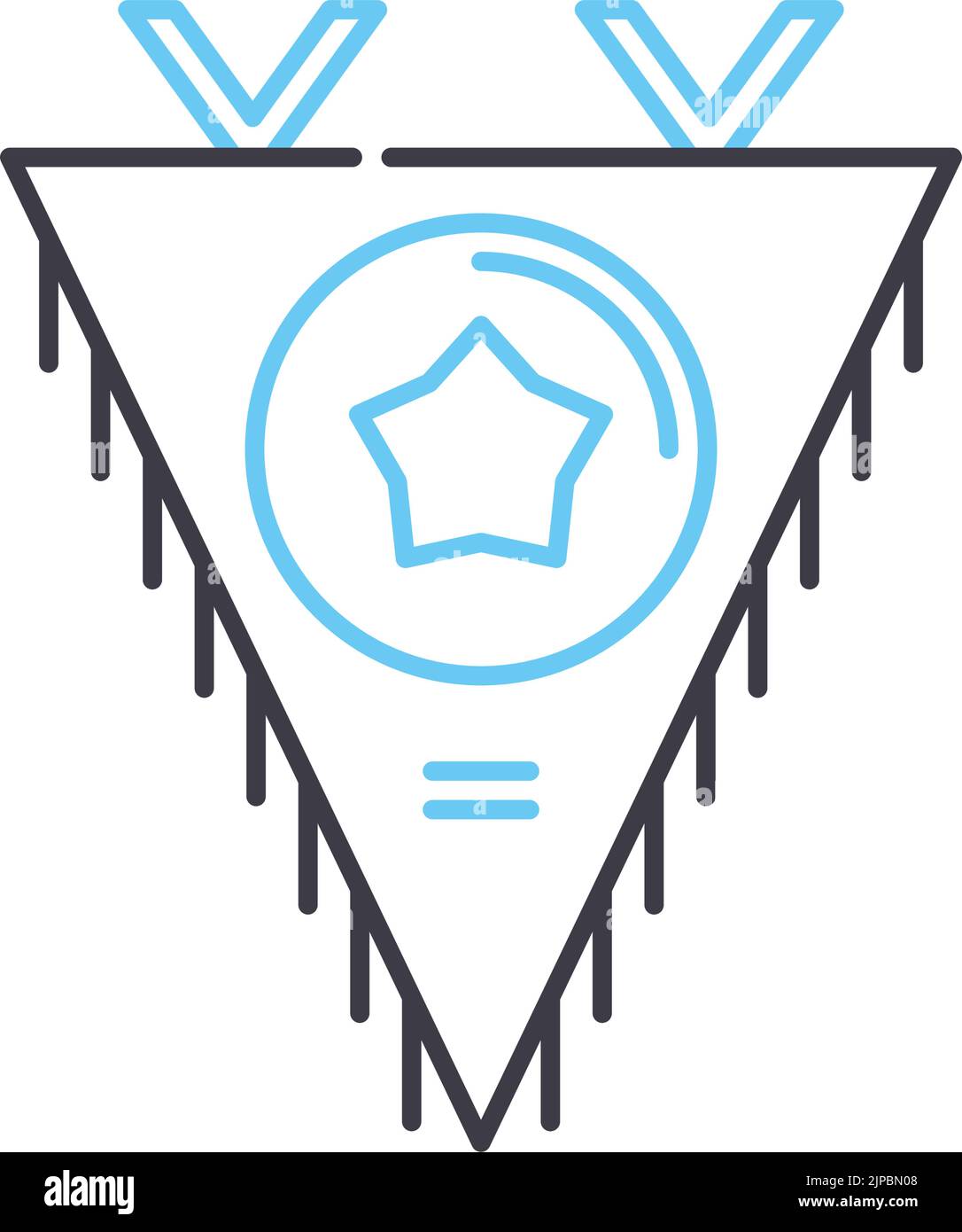 pennant line icon, outline symbol, vector illustration, concept sign ...