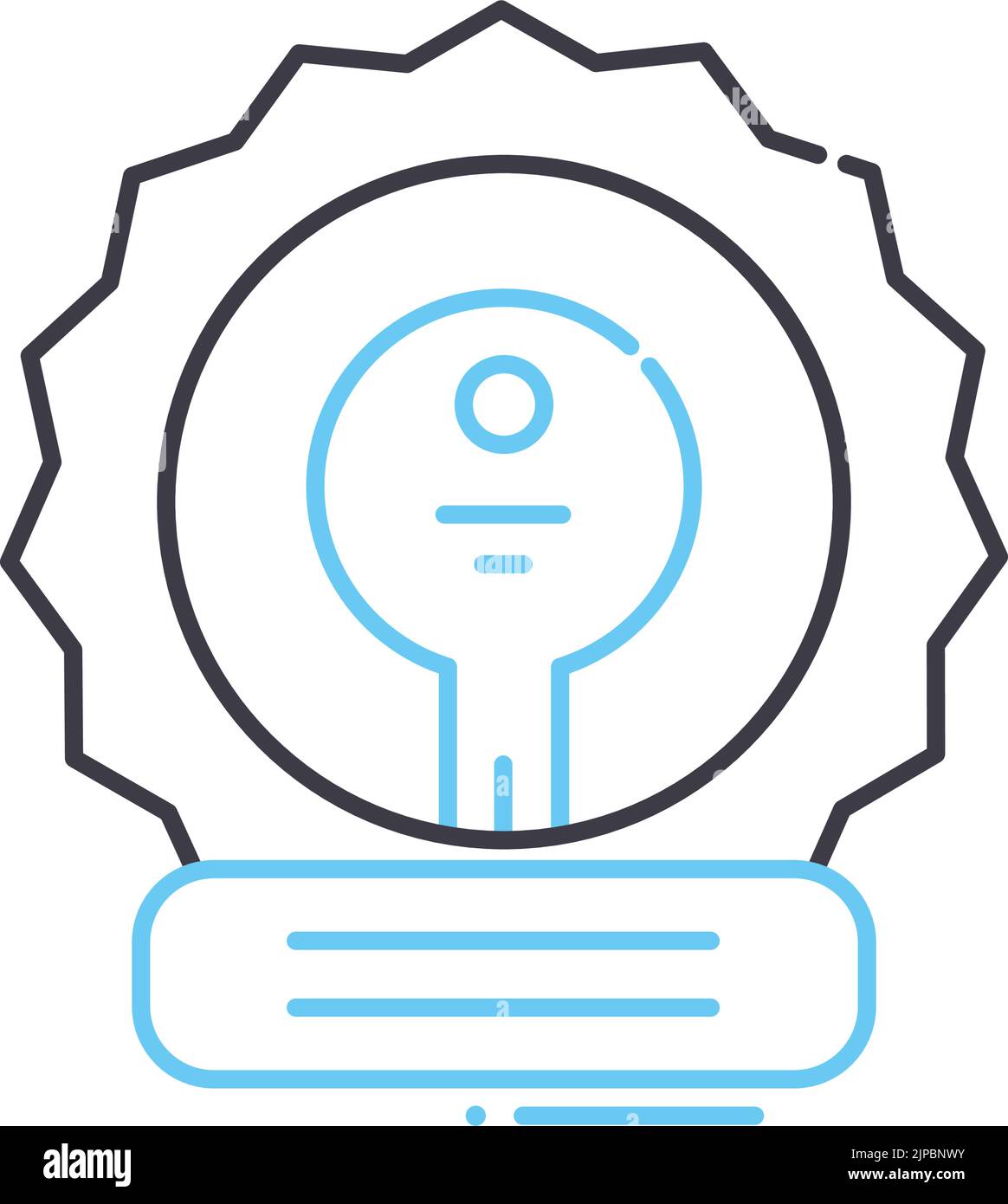 key success concept line icon, outline symbol, vector illustration, concept sign Stock Vector