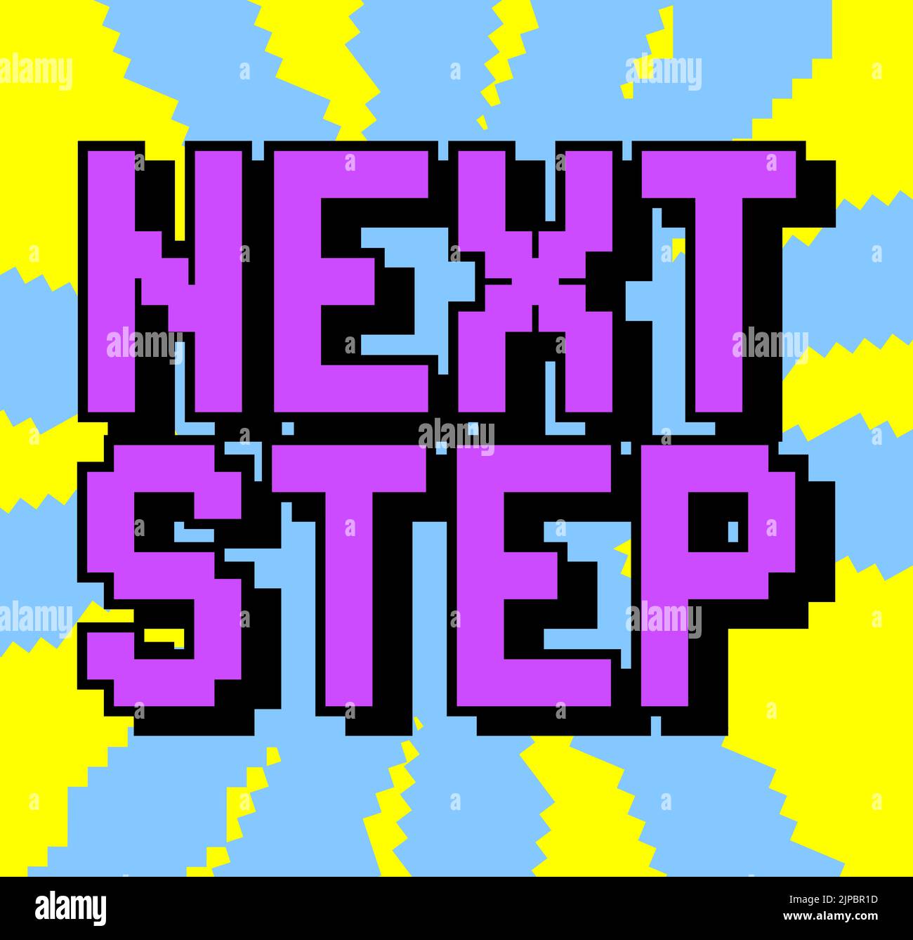 Next Step Pixelated Word With Geometric Graphic Background Vector next-step-pixelated-word-with-geometric-graphic-background-vector