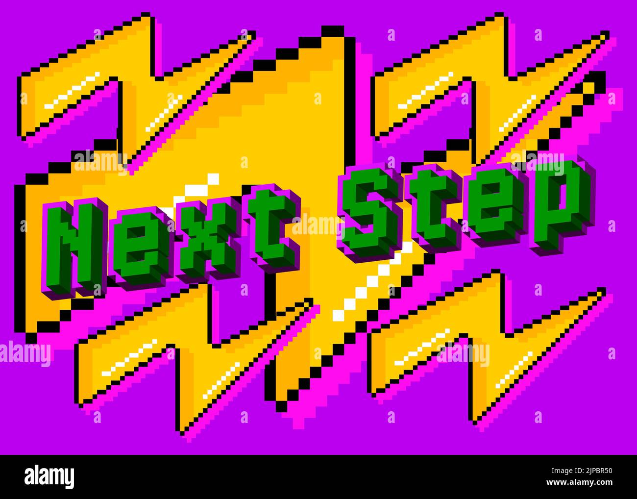 Next Step Pixelated Word With Geometric Graphic Background Vector next-step-pixelated-word-with-geometric-graphic-background-vector