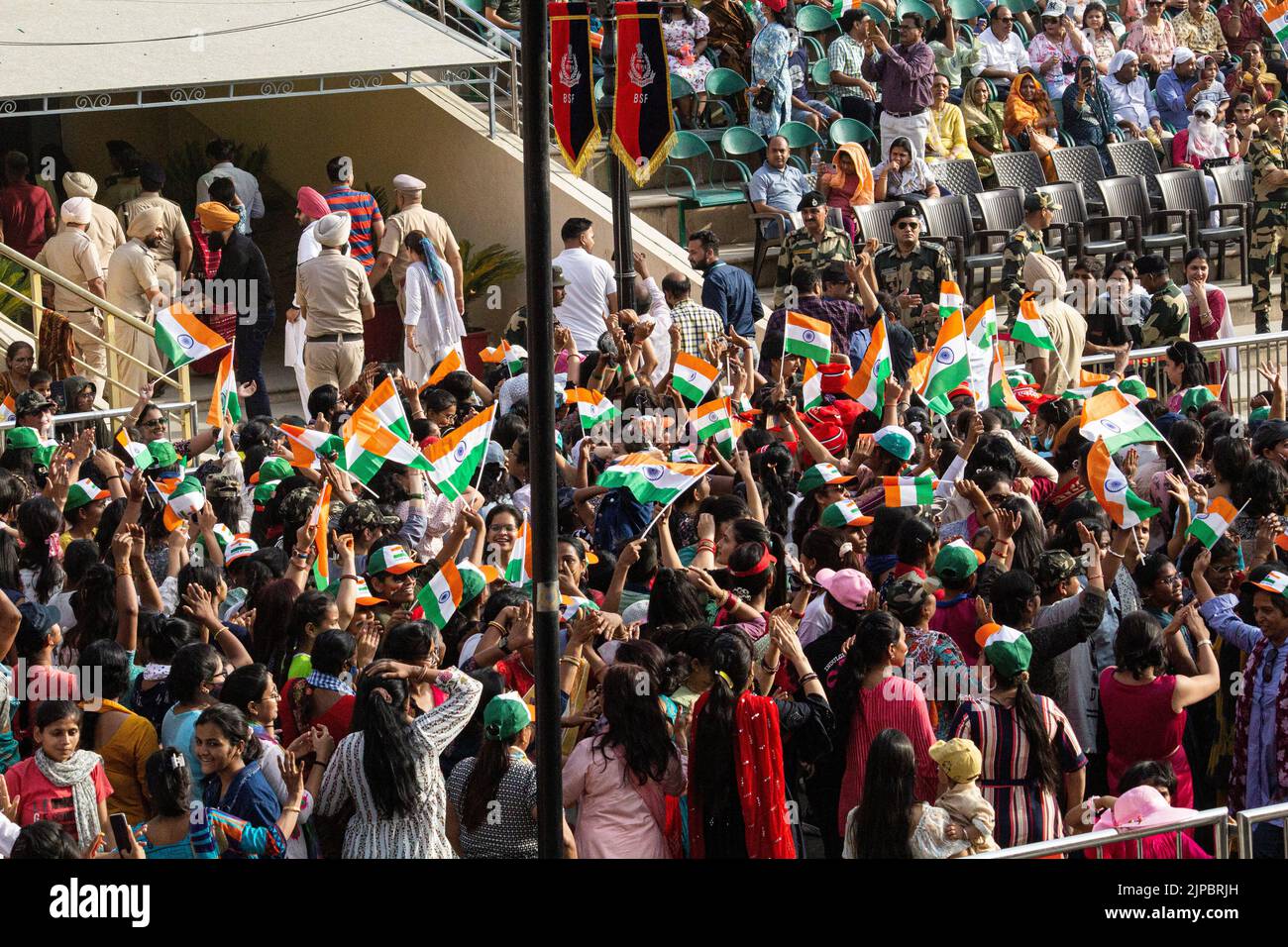 The lowering of the flags ceremony at the AttariWagah border is a