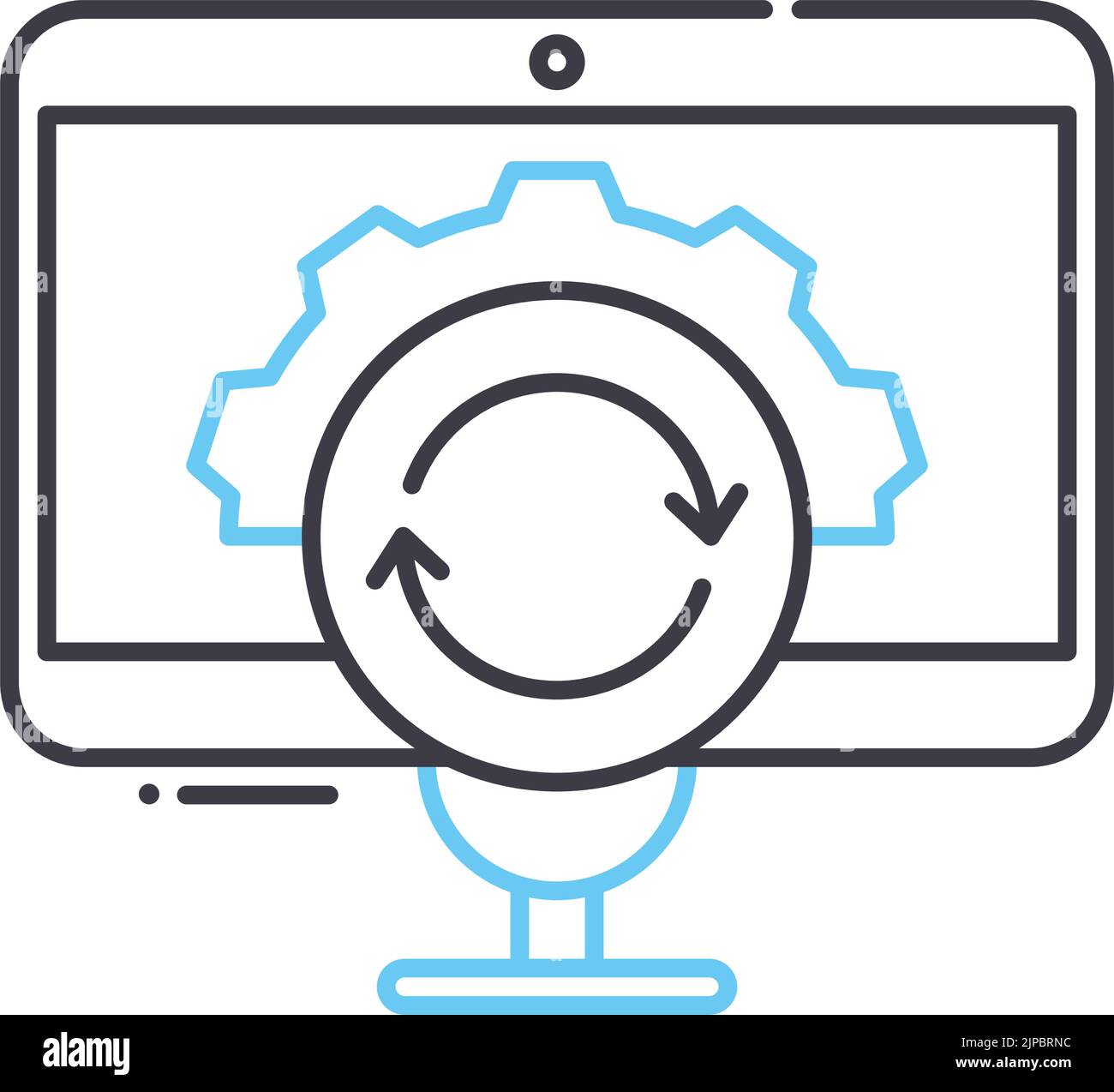 operational technology line icon, outline symbol, vector illustration, concept sign Stock Vector