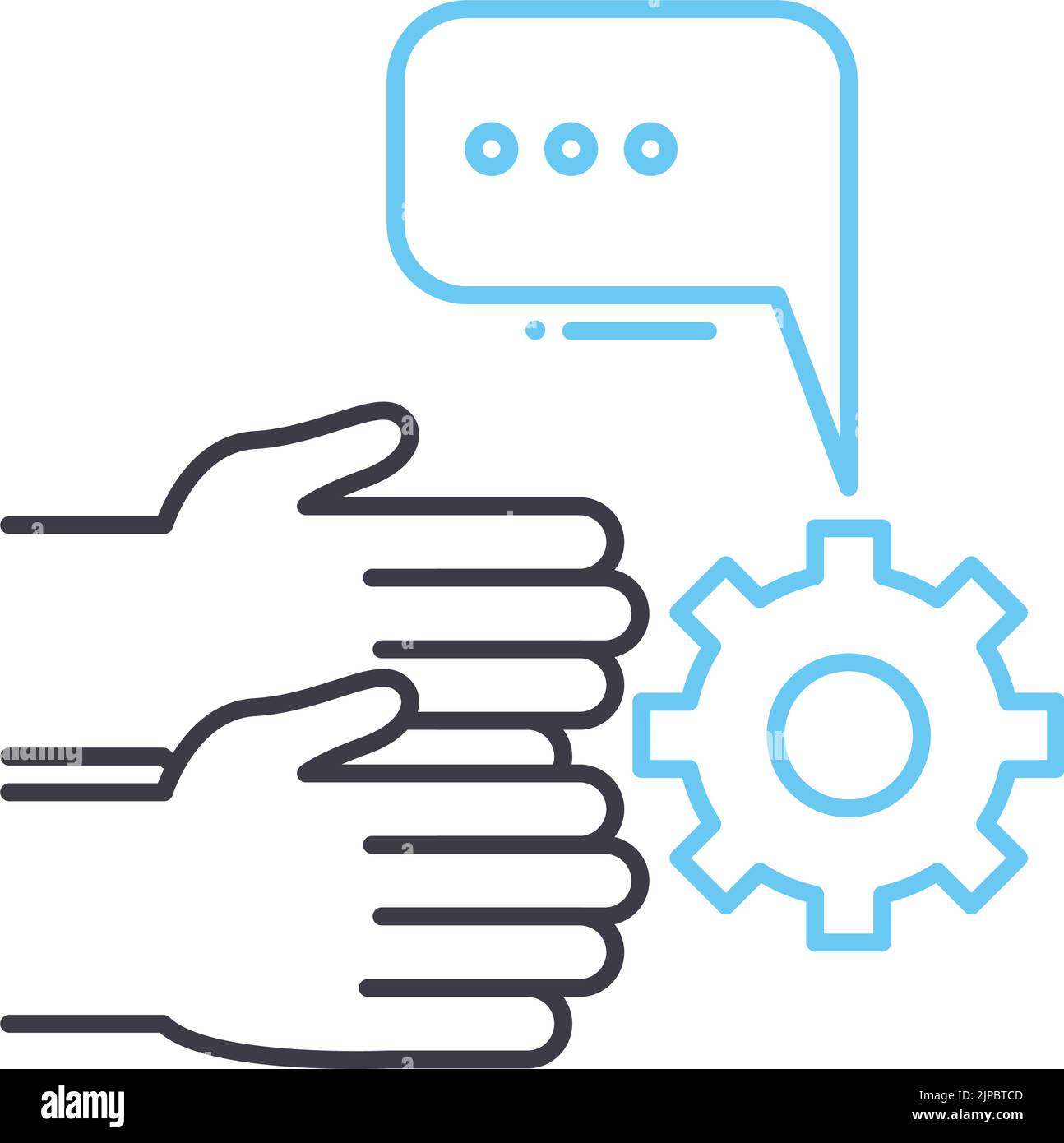 project management line icon, outline symbol, vector illustration ...