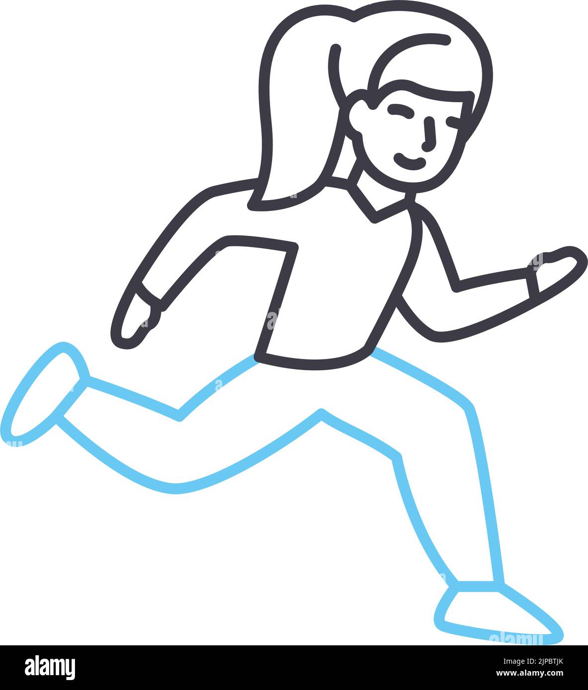 running line icon, outline symbol, vector illustration, concept sign ...