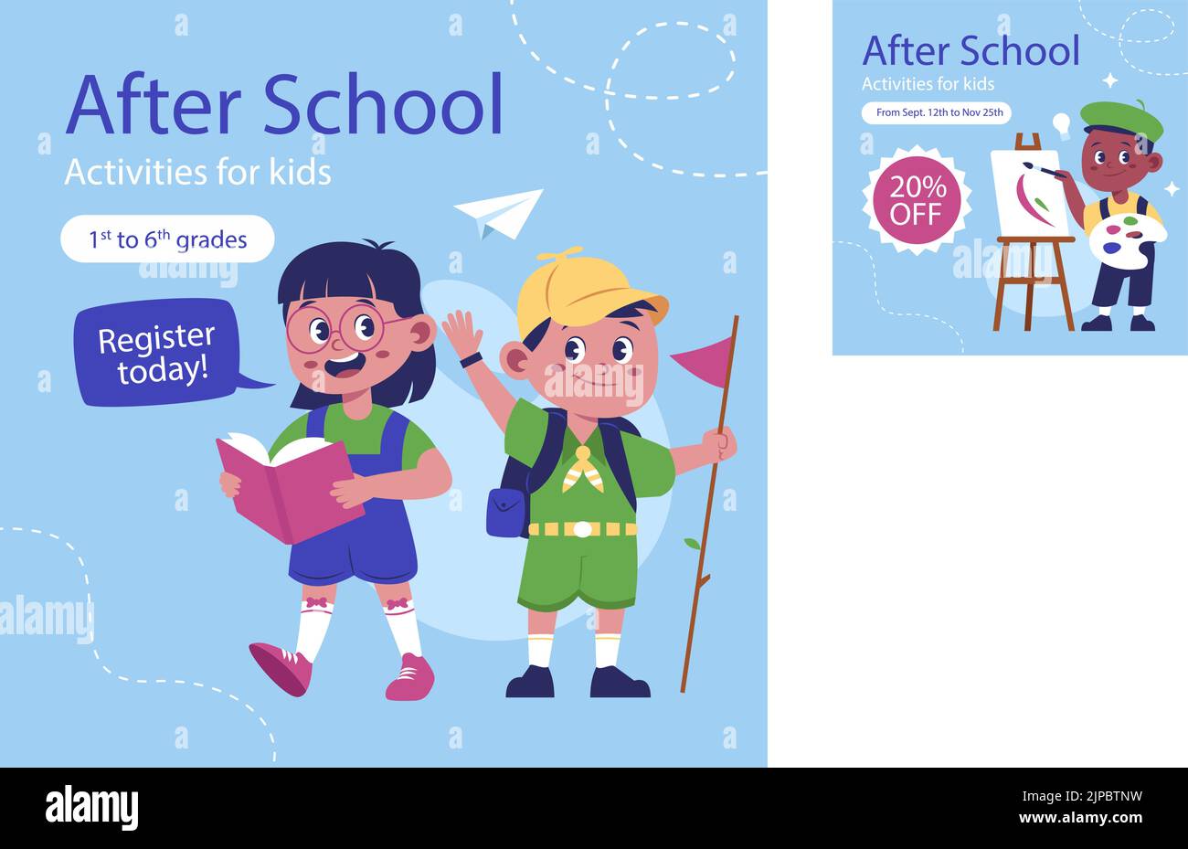 hand-drawn-after-school-activities-template-vector-illustration-stock