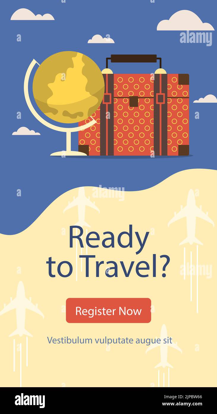 Travel agency template design Vector illustration. Stock Vector