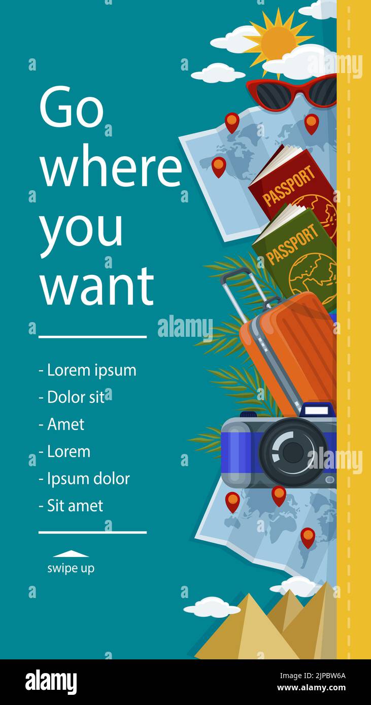 Travel agency template design Vector illustration. Stock Vector