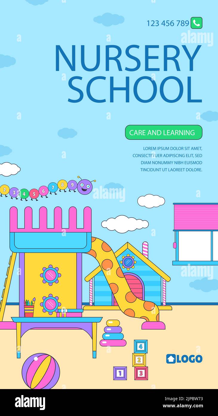 Hand drawn nursery school design template Vector illustration Stock Vector Image & Art Alamy
