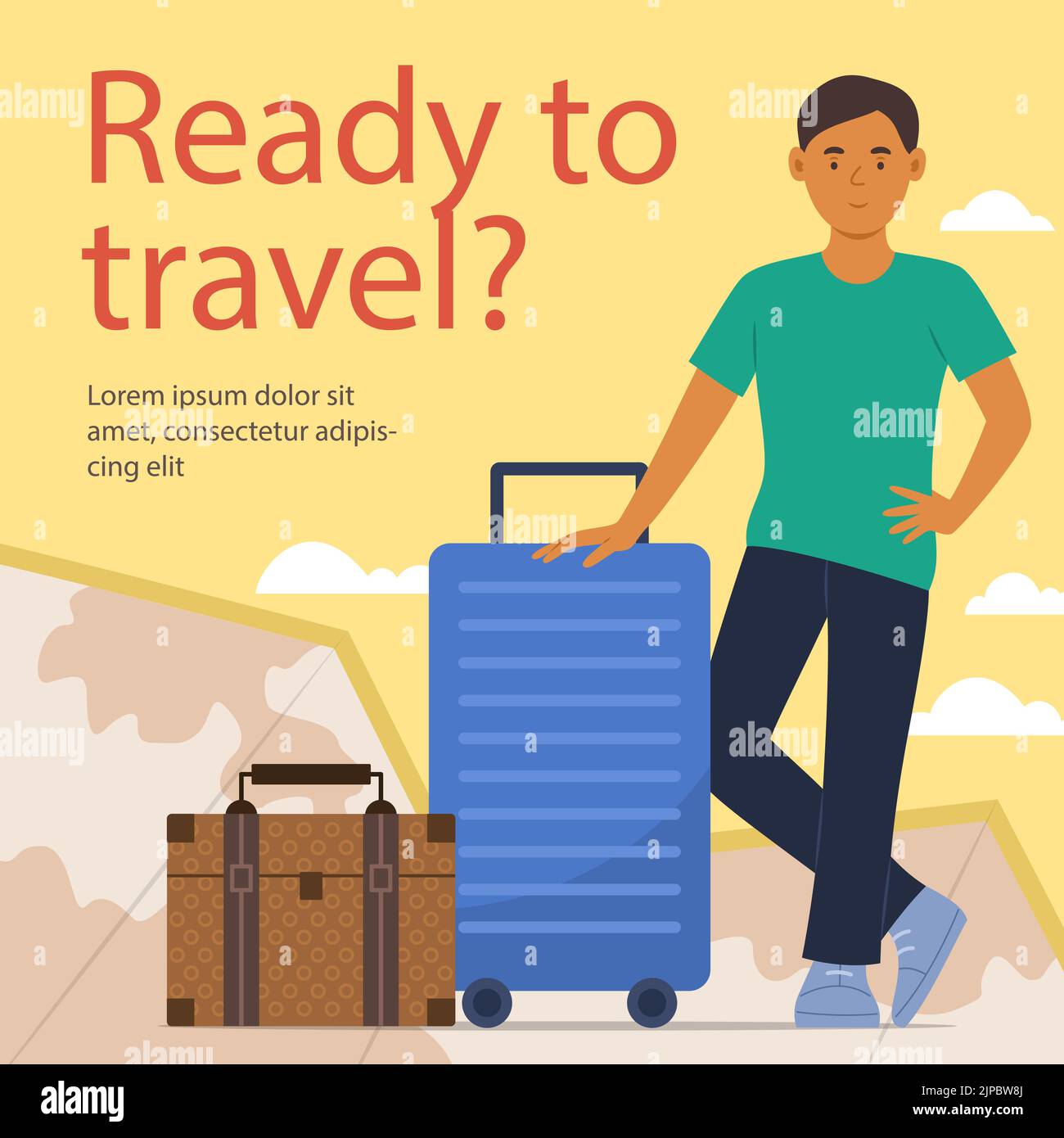 Travel agency template design Vector illustration. Stock Vector