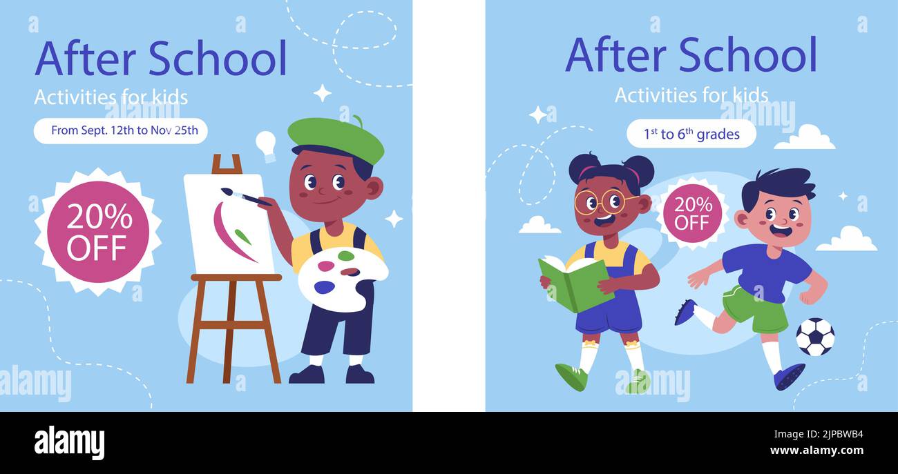 hand-drawn-after-school-activities-template-vector-illustration-stock