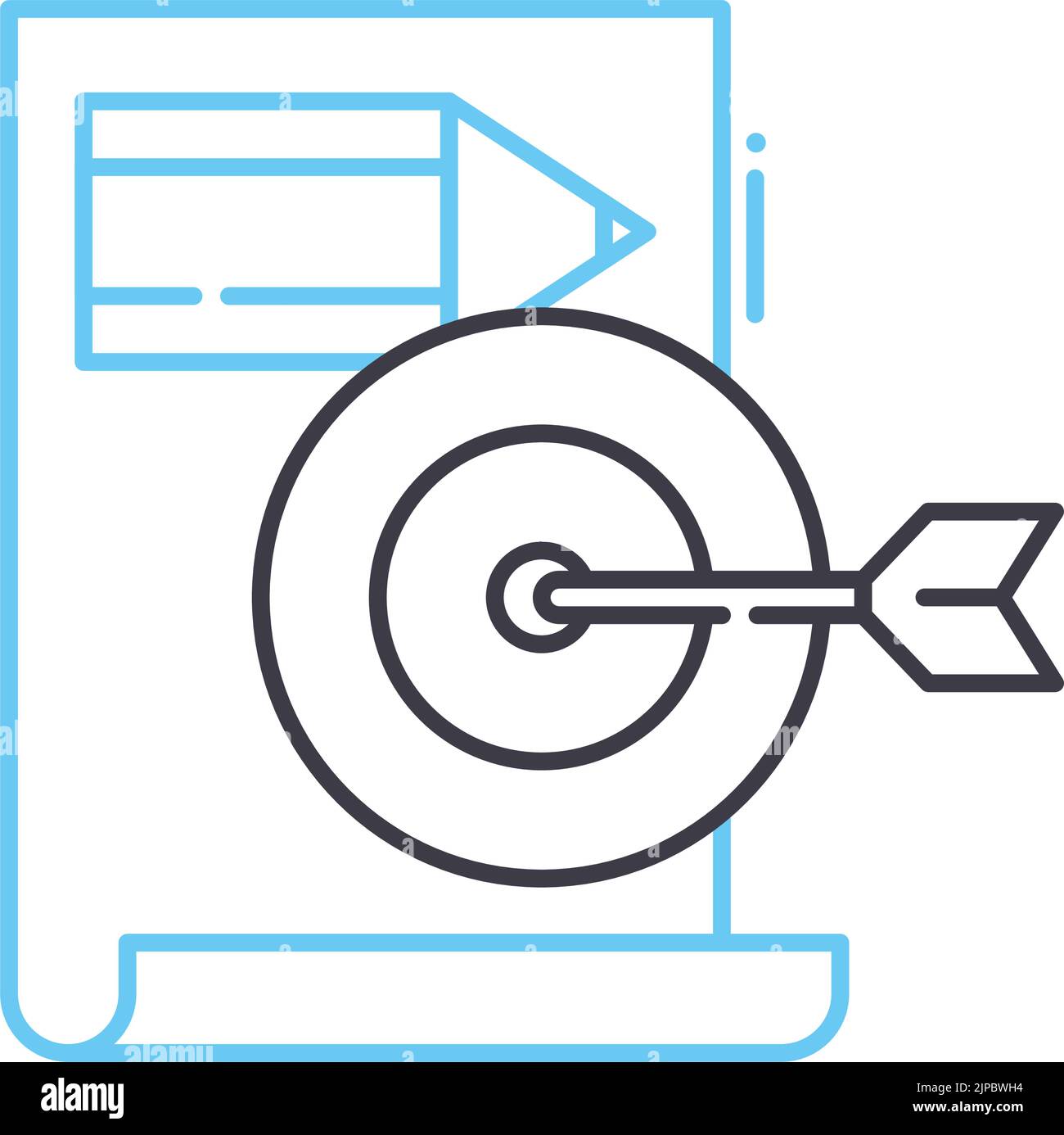 target line icon, outline symbol, vector illustration, concept sign ...