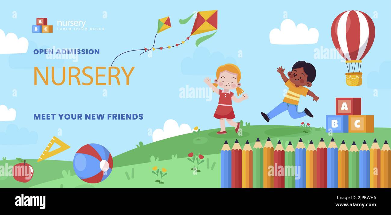 Hand drawn nursery school design template Vector illustration Stock Vector Image & Art Alamy