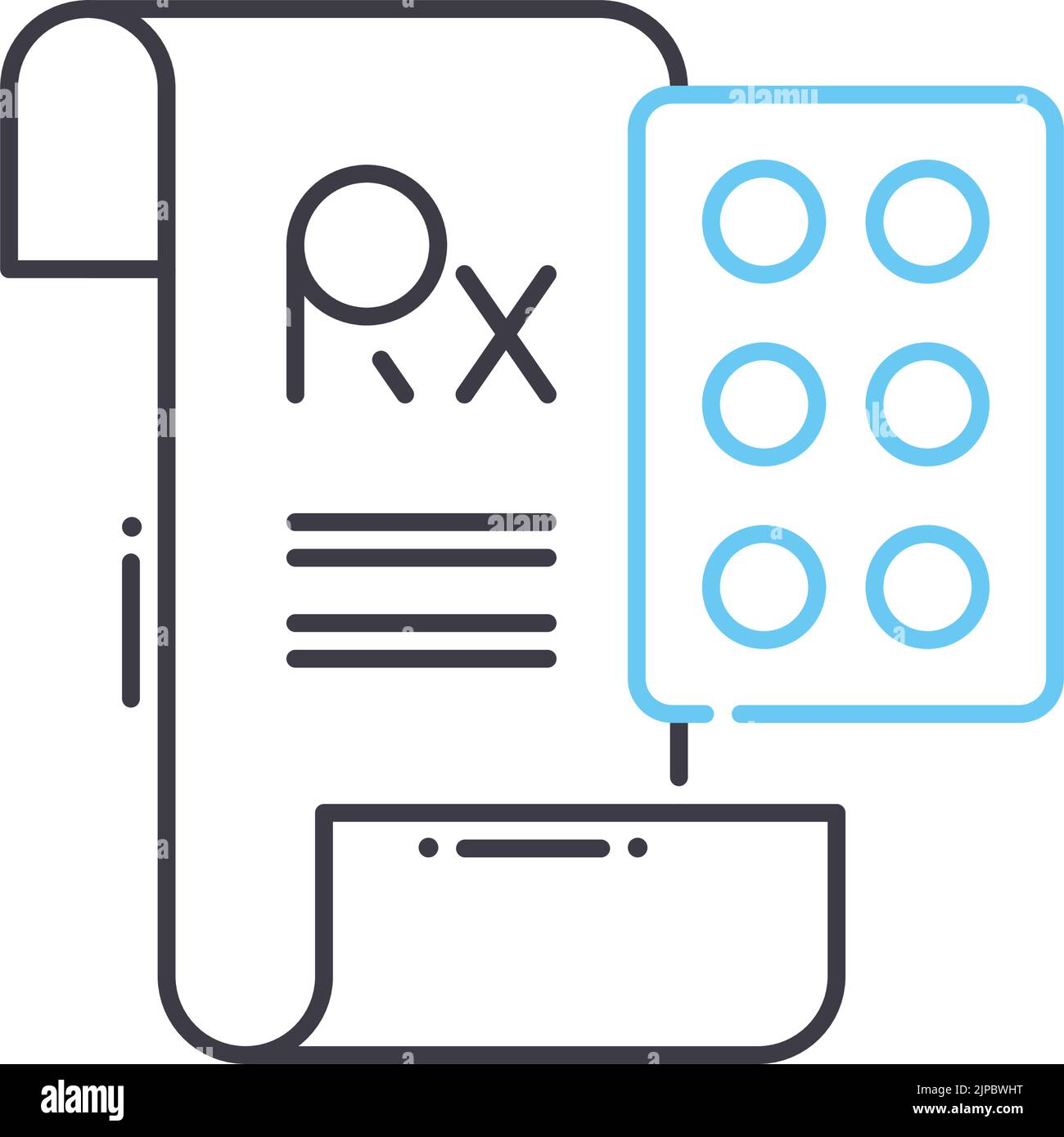 prescription of medicine line icon, outline symbol, vector illustration, concept sign Stock Vector