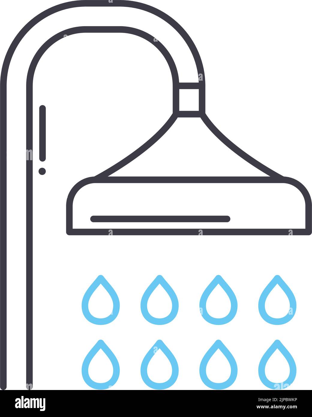 water shower line icon, outline symbol, vector illustration, concept ...