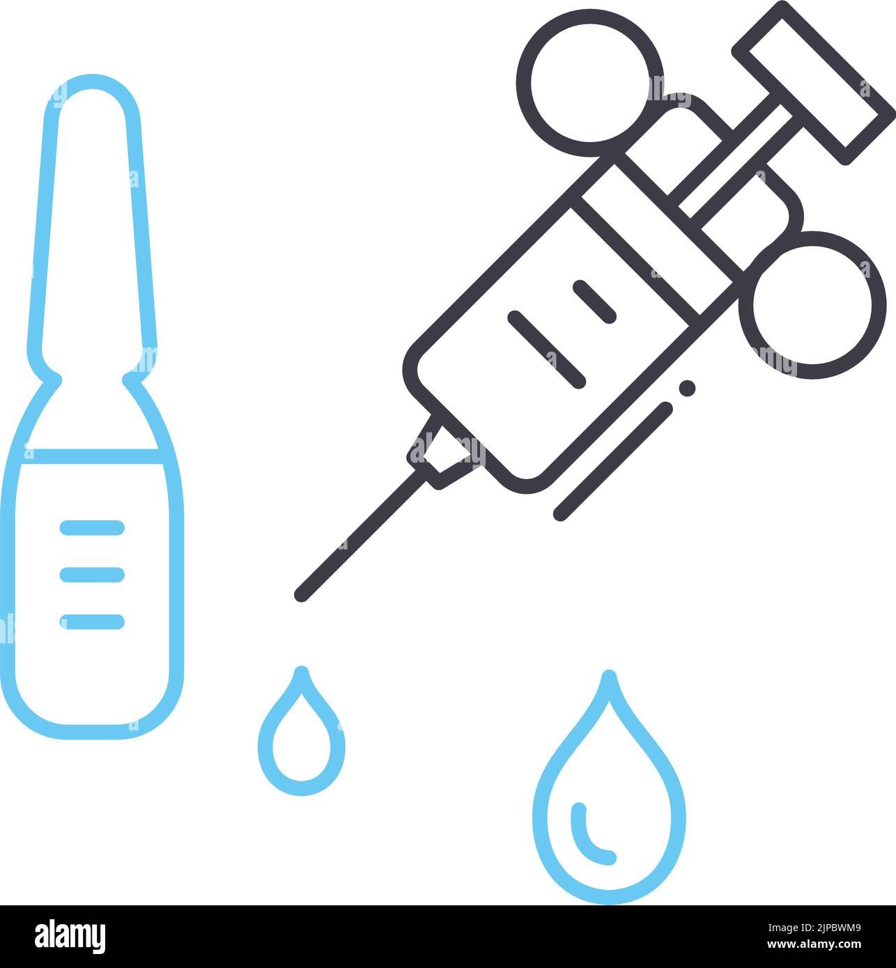 syringe line icon, outline symbol, vector illustration, concept sign Stock Vector Image & Art
