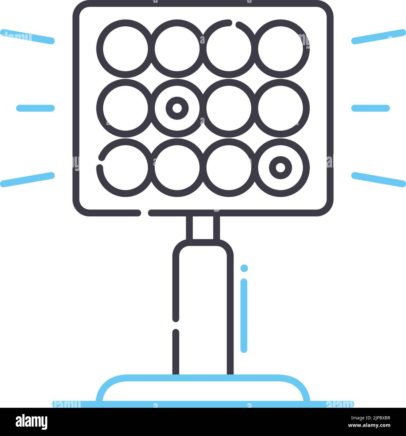 lights line icon, outline symbol, vector illustration, concept sign