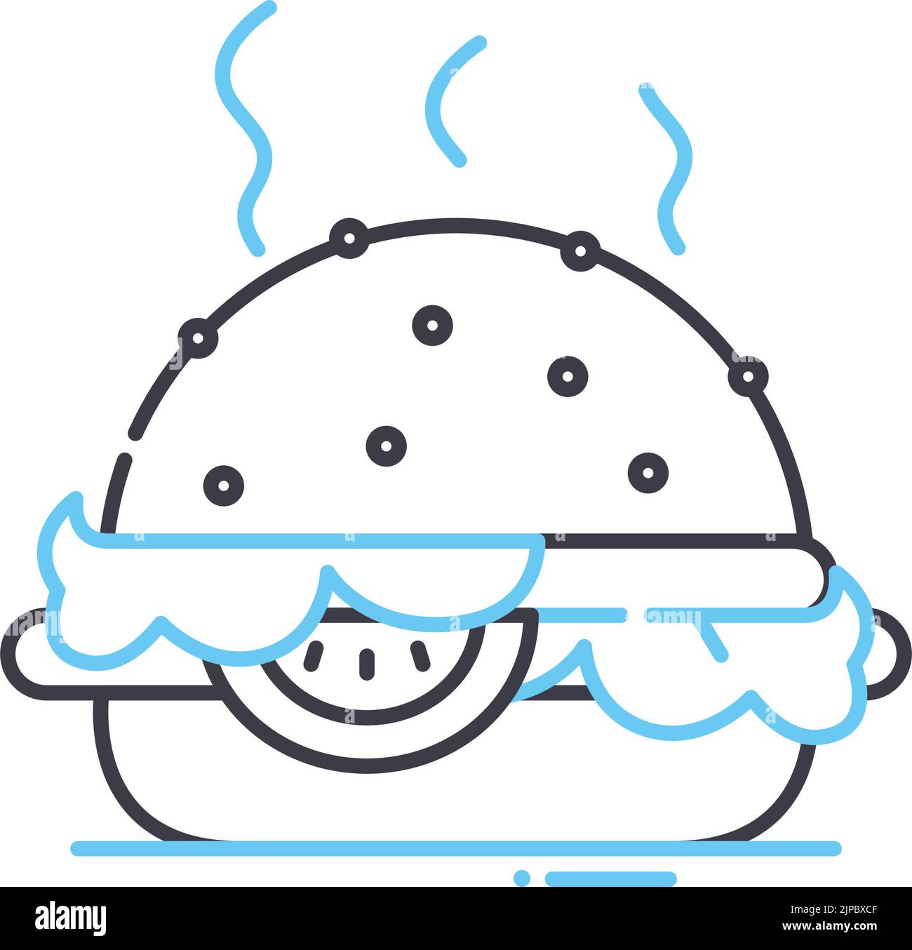 ham line icon, outline symbol, vector illustration, concept sign Stock