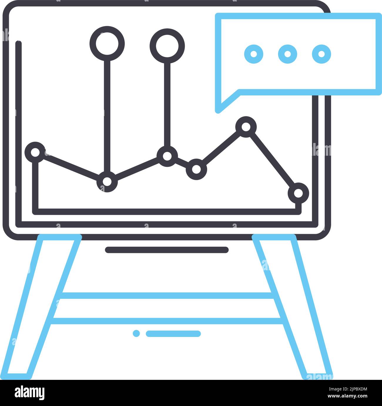 information presentation line icon, outline symbol, vector illustration ...