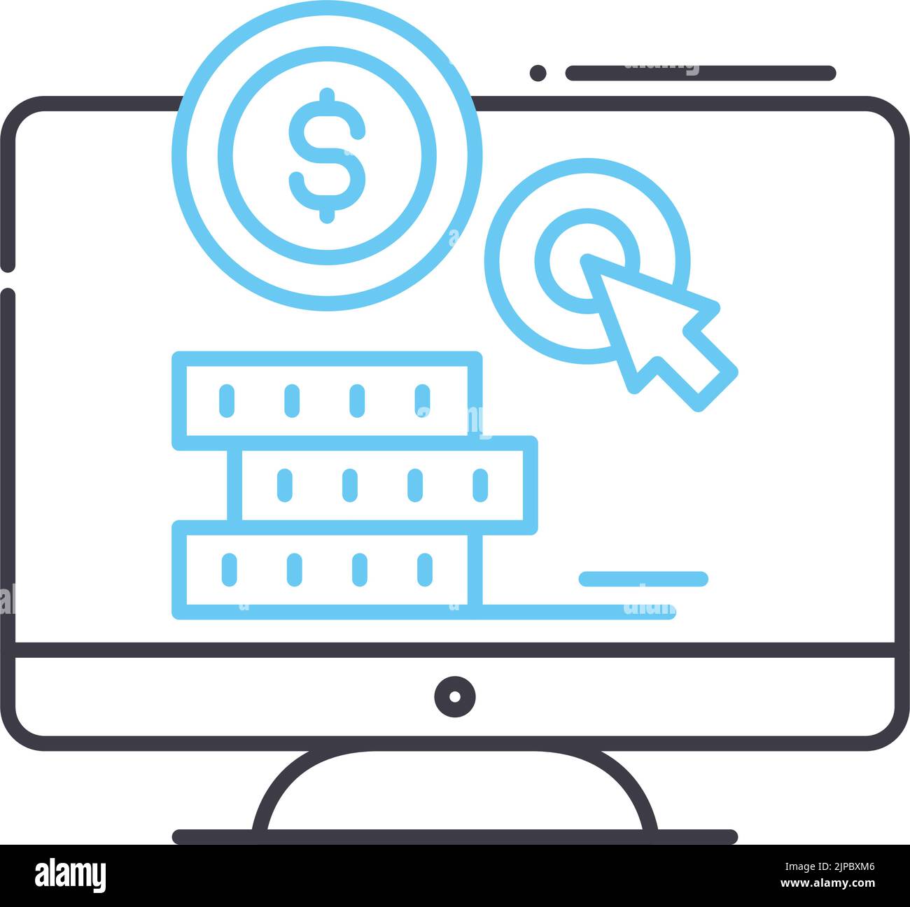 pay per click line icon, outline symbol, vector illustration, concept sign Stock Vector