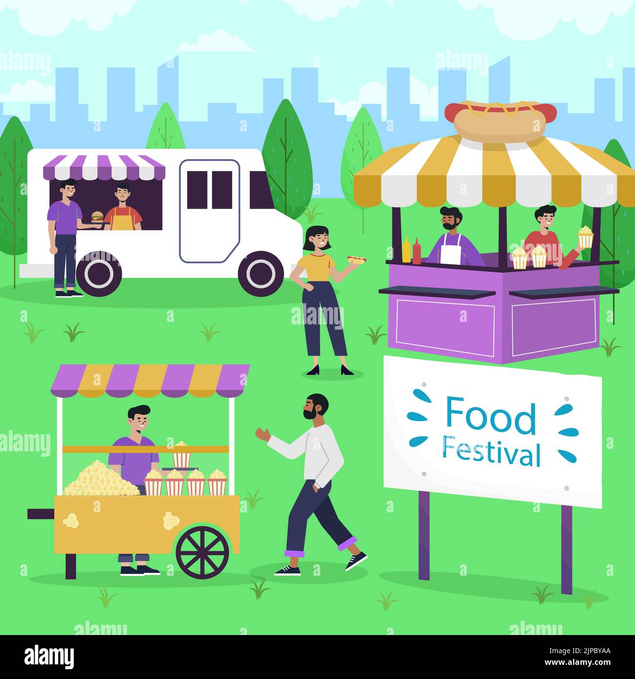Flat design food festival Vector illustration Stock Vector Image & Art ...