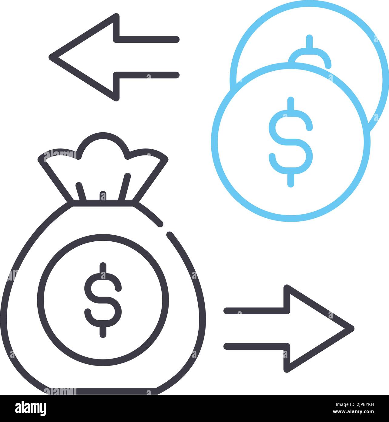 refinancing line icon, outline symbol, vector illustration, concept sign Stock Vector