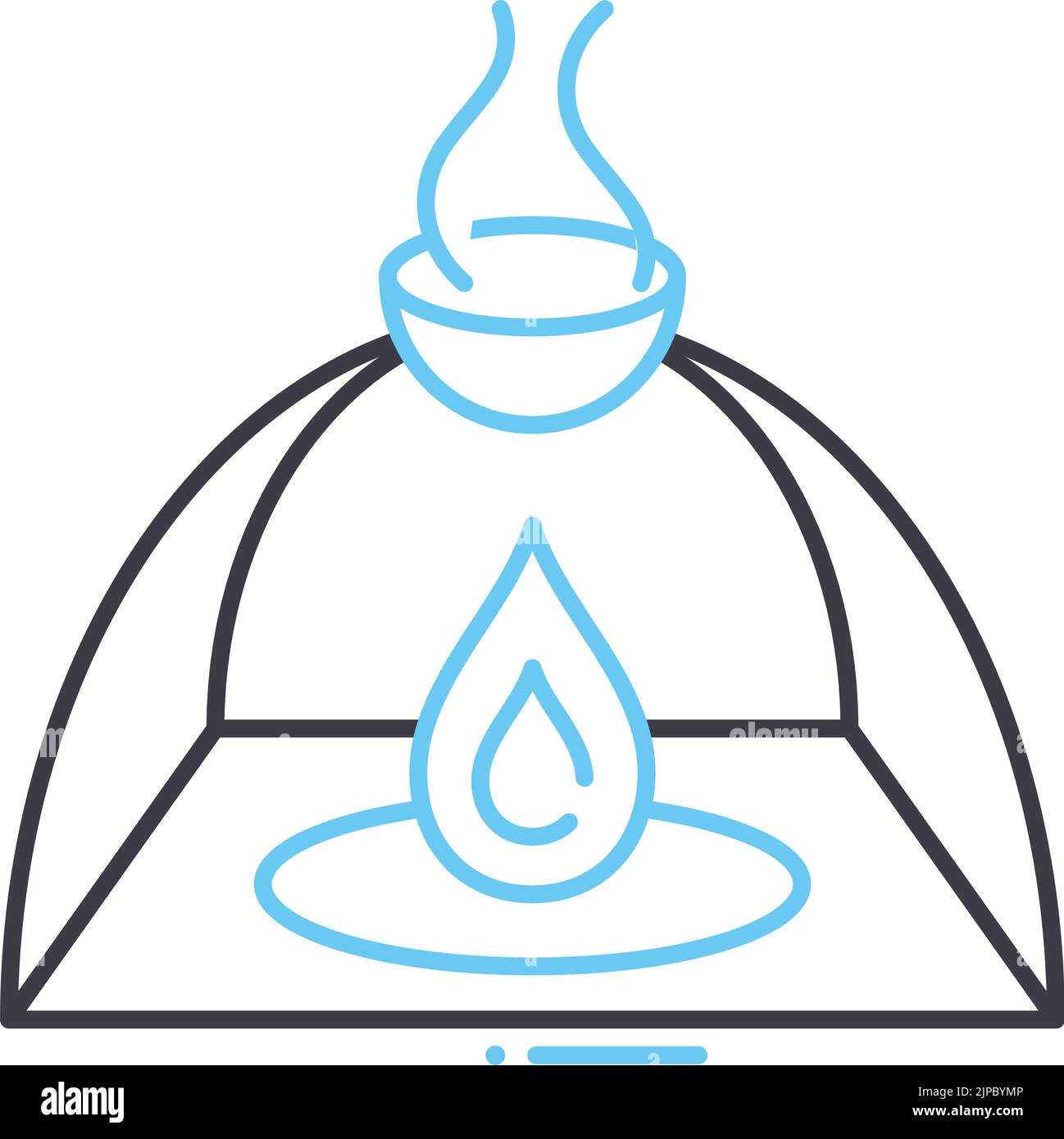 oil burner line icon, outline symbol, vector illustration, concept sign Stock Vector