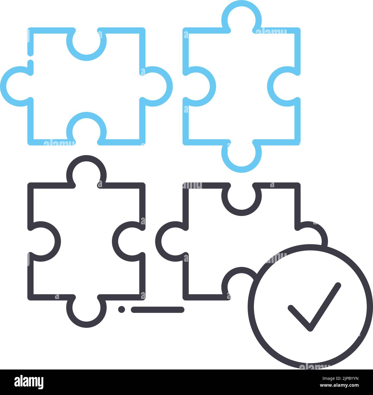 jigsaw payment solution line icon, outline symbol, vector illustration, concept sign Stock