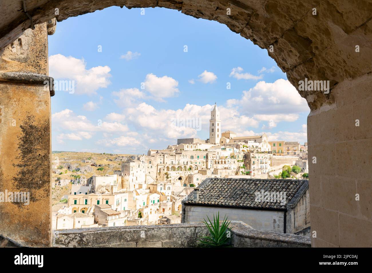 MATERA, ITALY. Panoramic view of the ancient town of Matera (Sassi) in