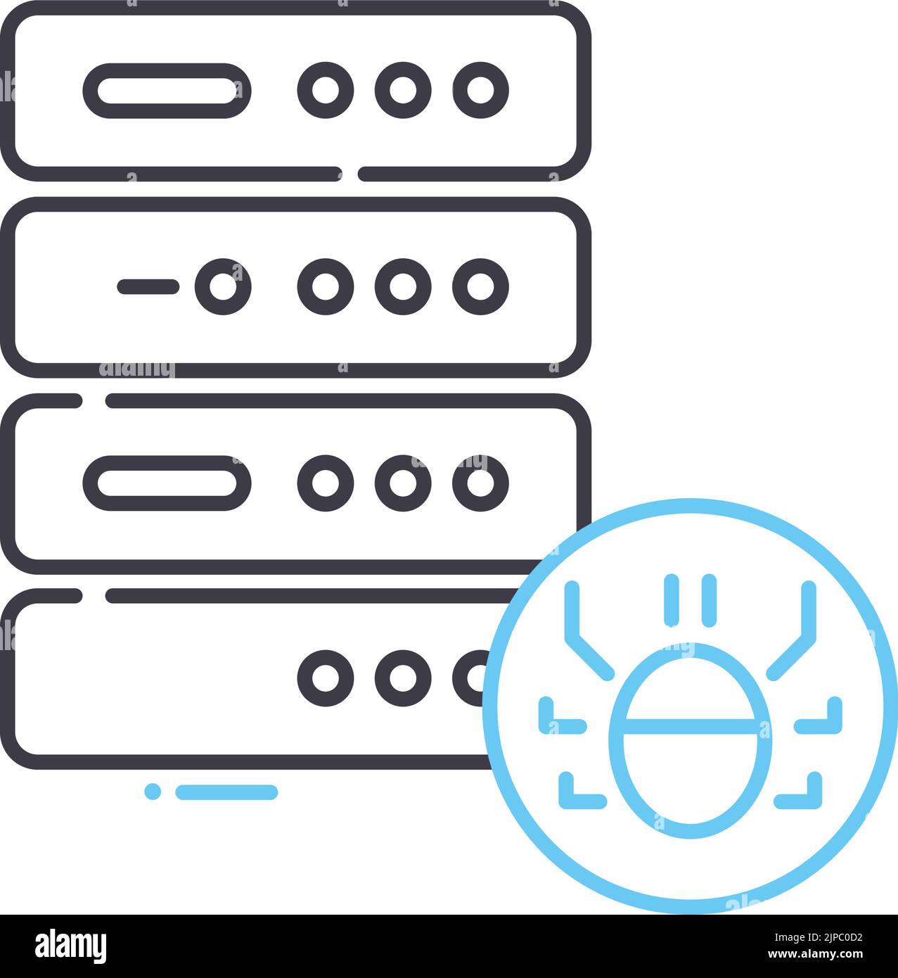 malware service line icon, outline symbol, vector illustration, concept sign Stock Vector