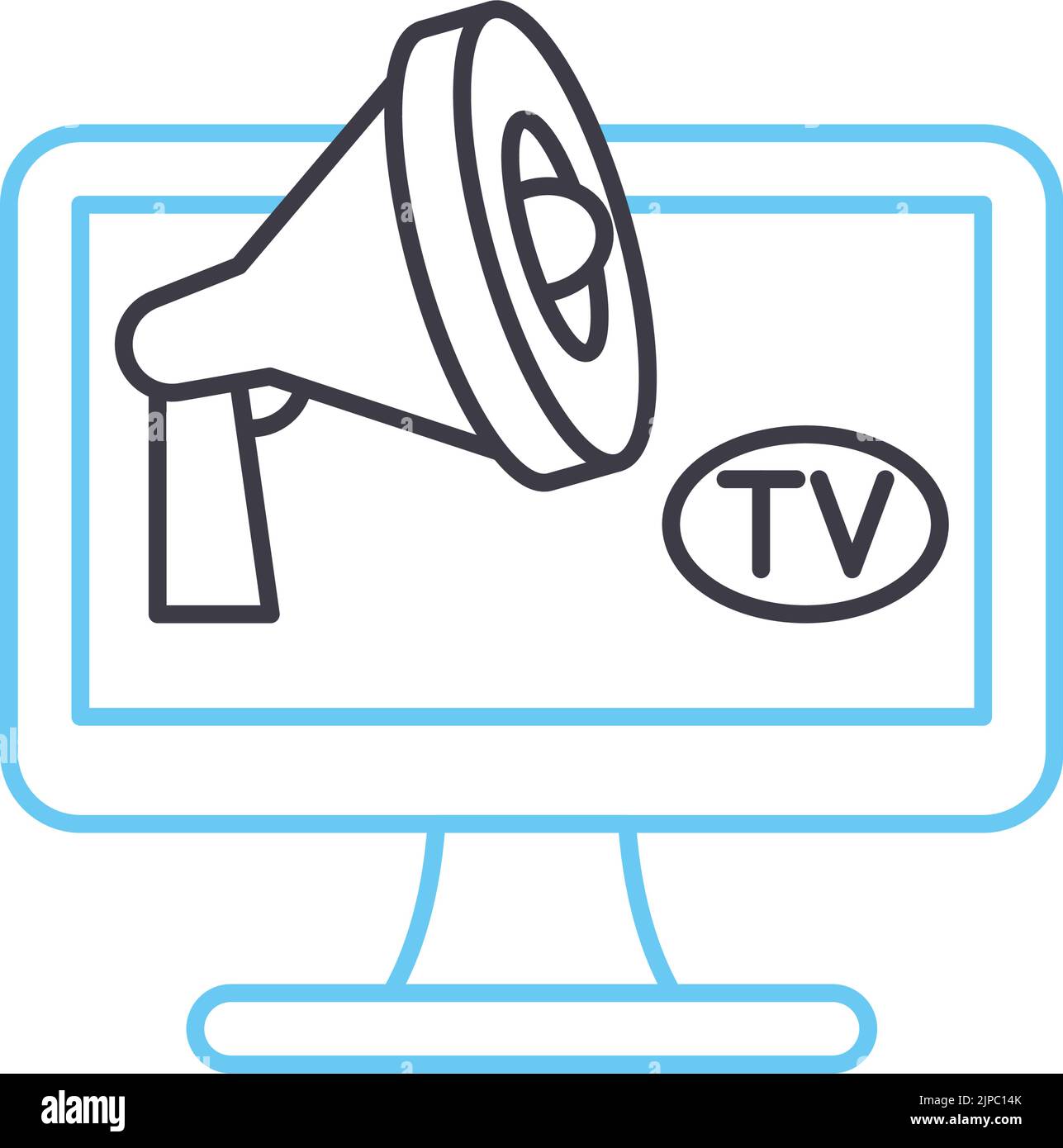 Tv marketing icon outline hi-res stock photography and images - Alamy