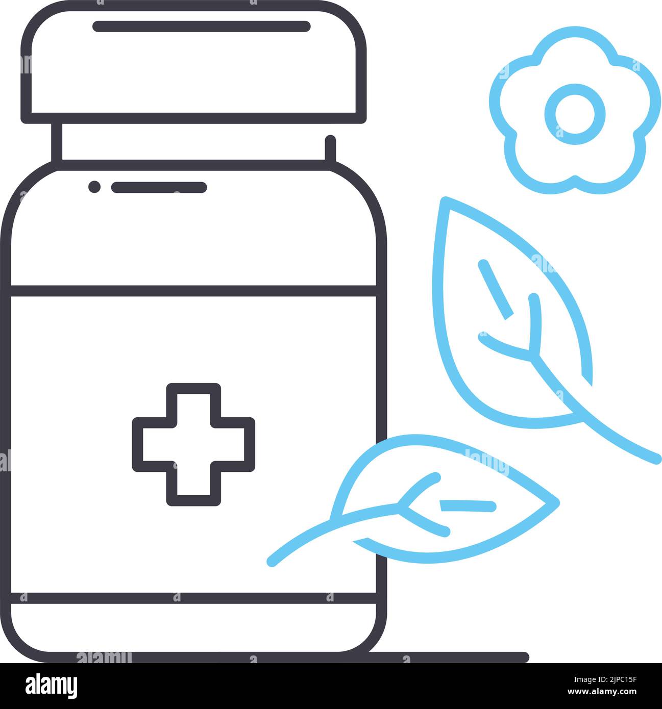 herbal medicine line icon, outline symbol, vector illustration, concept sign Stock Vector