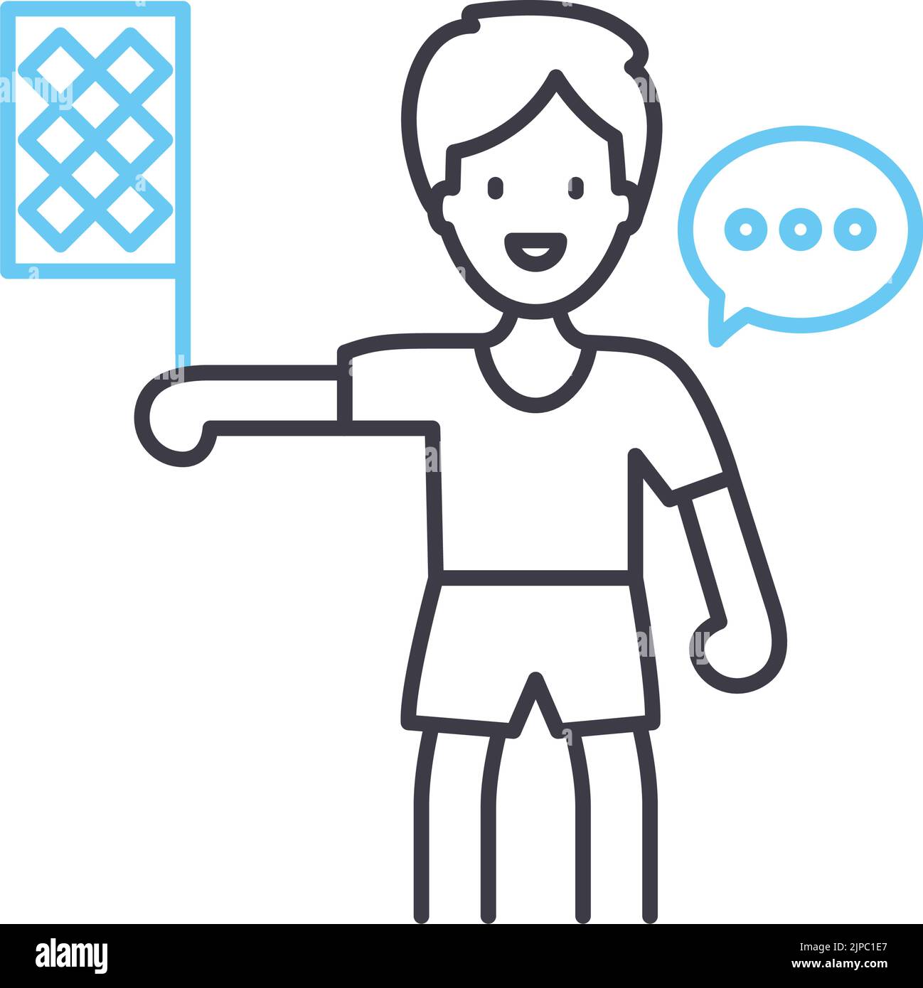 refereeing line icon, outline symbol, vector illustration, concept sign ...