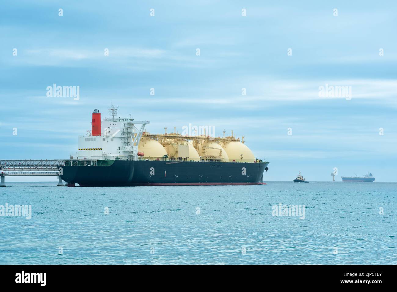 liquefied natural gas carrier vessel during loading at an LNG offshore terminal Stock Photo Alamy