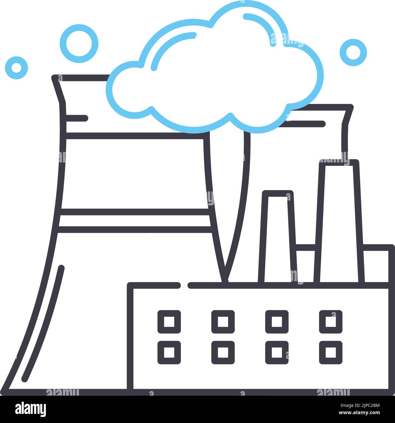 power plant line icon, outline symbol, vector illustration, concept ...