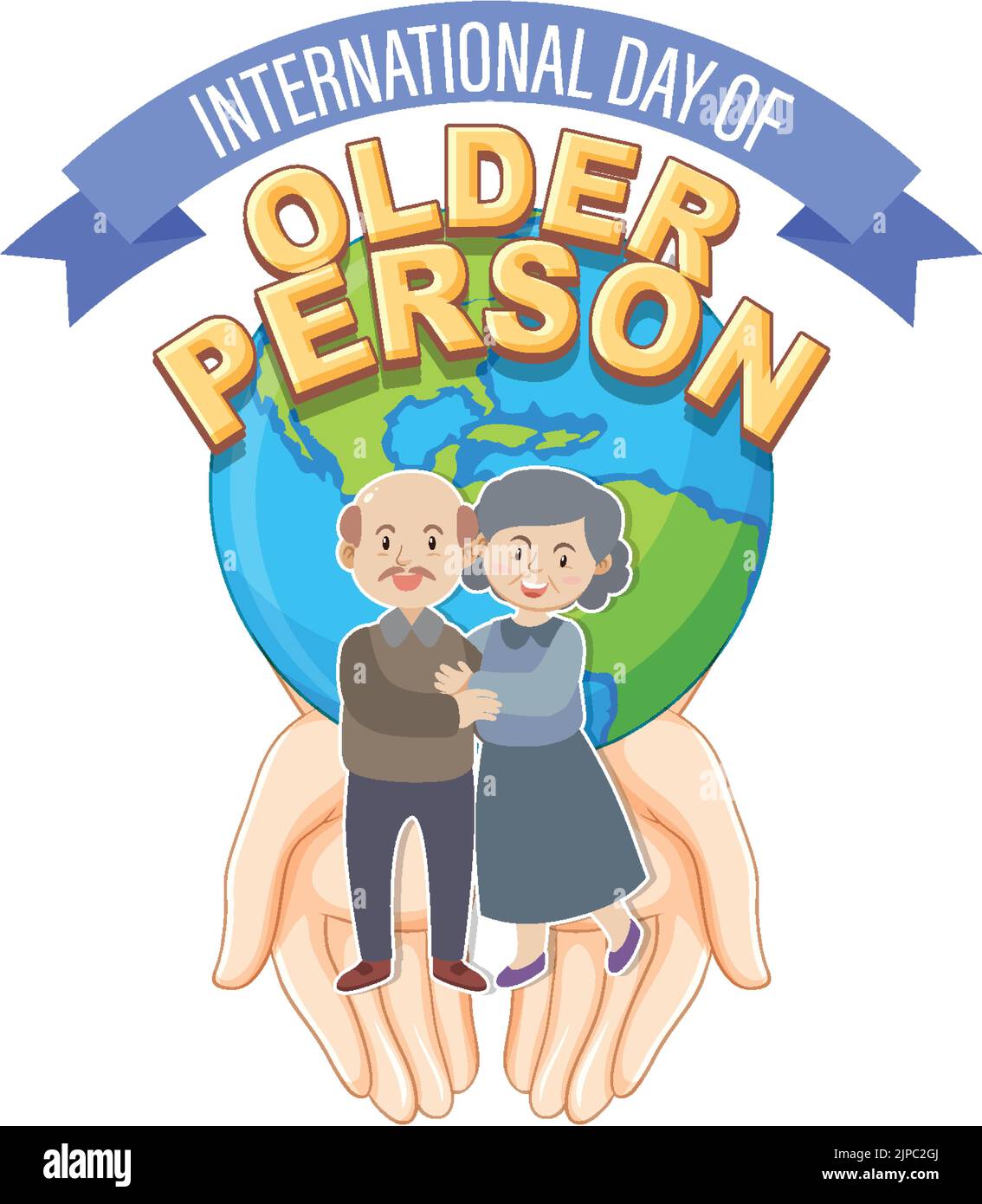 International Day For Older Persons Poster Illustration Stock Vector ...