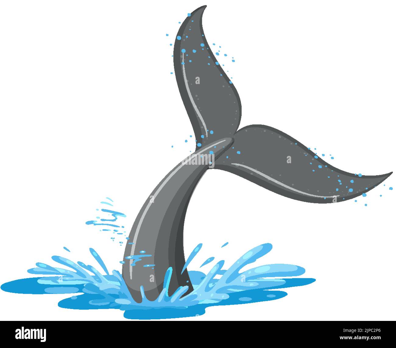 A tail of a whale in the water illustration Stock Vector Image & Art ...