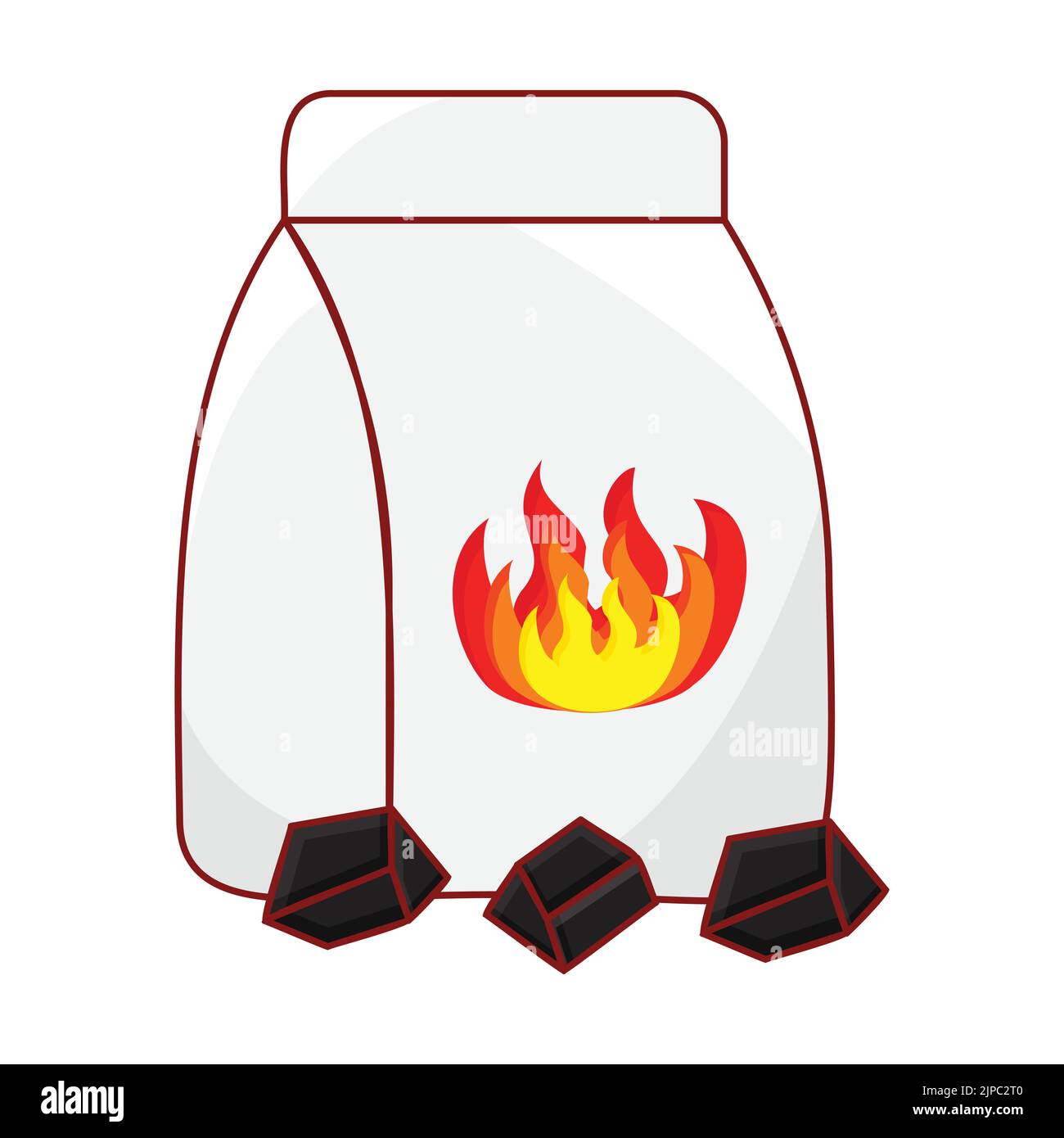 Fire Symbol Packet With Coal Stack On White Background Stock Vector ...